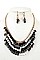 CLUSTER TEARDROP BIB NECKLACE SET