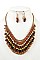CLUSTER TEARDROP BIB NECKLACE SET
