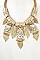 FRINGE CRYSTAL GEM BAR BIB NECKLACE SET