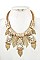 FRINGE CRYSTAL GEM BAR BIB NECKLACE SET
