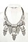FRINGE CRYSTAL GEM BAR BIB NECKLACE SET