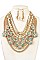 ORNATE GEM CHAIN STATEMENT NECKLACE SET