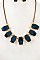 LINKED STONE BIB NECKLACE SET