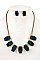 LINKED STONE BIB NECKLACE SET