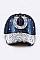 Crystal Horseshoe Embelished Fashion Denim Cap LA-HT277X011