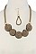 STYLISH SPIRALS LINK BIB STATEMENT NECKLACE SET JYJSN2145