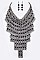 Elegant Crystal Disk Statement Necklace Set