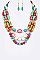 Lush Ceramic Beads Multi-Layered Necklace Set
