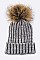 Fashionable Raccoon Fur Pom Pom Knit Beanie LA-EMH6422