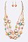 Tri-Layer Mix Beads Straw Adjustable Necklace Set