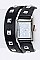 Fashionable 	Wrapped Studded Leather Band Watch LA-1393