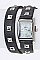 Fashionable 	Wrapped Studded Leather Band Watch LA-1393