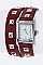 Fashionable 	Wrapped Studded Leather Band Watch LA-1393