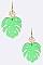 Plexiglass Palm Leaf Metallic Round Earrings