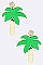 Plexiglass Palm Tree Metallic Round Earrings