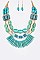 MIXED CERAMIC BEADS STATEMENT NECKLACE SET