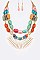 MIXED CERAMIC BEADS STATEMENT NECKLACE SET