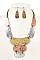 HAMMERED LINK BIB NECKLACE SET