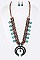 Turquoise Squash Blossom Statement Necklace Set