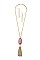 TASSEL PENDANT OPAL STONE NECKLACE SET