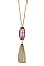 TASSEL PENDANT OPAL STONE NECKLACE SET
