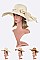 Pack of 6 Beaded Ribbon Straw Floppy Hat Set
