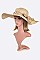 Pack of 6 Beaded Ribbon Straw Floppy Hat Set