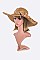Pack of 6 Beaded Ribbon Straw Floppy Hat Set