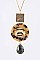 Stylish Crystal Mix Druzy Celluloid Pendant Necklace LA-N6108