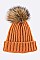 Fashionable Raccoon Fur PomPom Wool Beanie LA-EMH8589DD