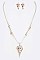 Heart Pendant 2Tone Necklace Set