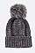 Stylish Raccoon Fur Pom Pom Cashmere Beanie