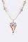 Heart Pendant 2Tone Necklace Set