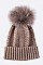 Stylish Raccoon Fur Pom Pom Cashmere Beanie