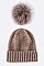 Stylish Raccoon Fur Pom Pom Cashmere Beanie