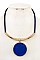 CURVED BAR CIRCLE LINK PENDANT NECKLACE SET