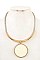 CURVED BAR CIRCLE LINK PENDANT NECKLACE SET