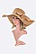 Pack of 6 Large Bow Straw Floppy Hat Set