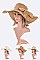 Pack of 6 Large Bow Straw Floppy Hat Set