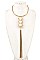 CHAIN TASSEL TRIPLE PEARL LINK NECKLACE SET