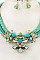 ORNATE ROPE CRYSTAL GEM NECKLACE SET