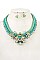 ORNATE ROPE CRYSTAL GEM NECKLACE SET