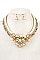 ORNATE ROPE CRYSTAL GEM NECKLACE SET