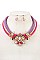 ORNATE ROPE CRYSTAL GEM NECKLACE SET