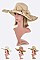 Pack of 6 Large Bow Floppy Straw Hat Set