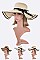 Pack of 6 Stripe Classy Straw Floppy Hat Set