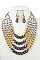 TETRA-LAYERED MULTI CHAIN STATEMENT NECKLACE SET