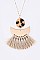 Celluloid Mix Metal Tasseled Pendant Necklace LA-12650