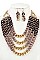 TETRA-LAYERED MULTI CHAIN STATEMENT NECKLACE SET