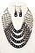 TETRA-LAYERED MULTI CHAIN STATEMENT NECKLACE SET